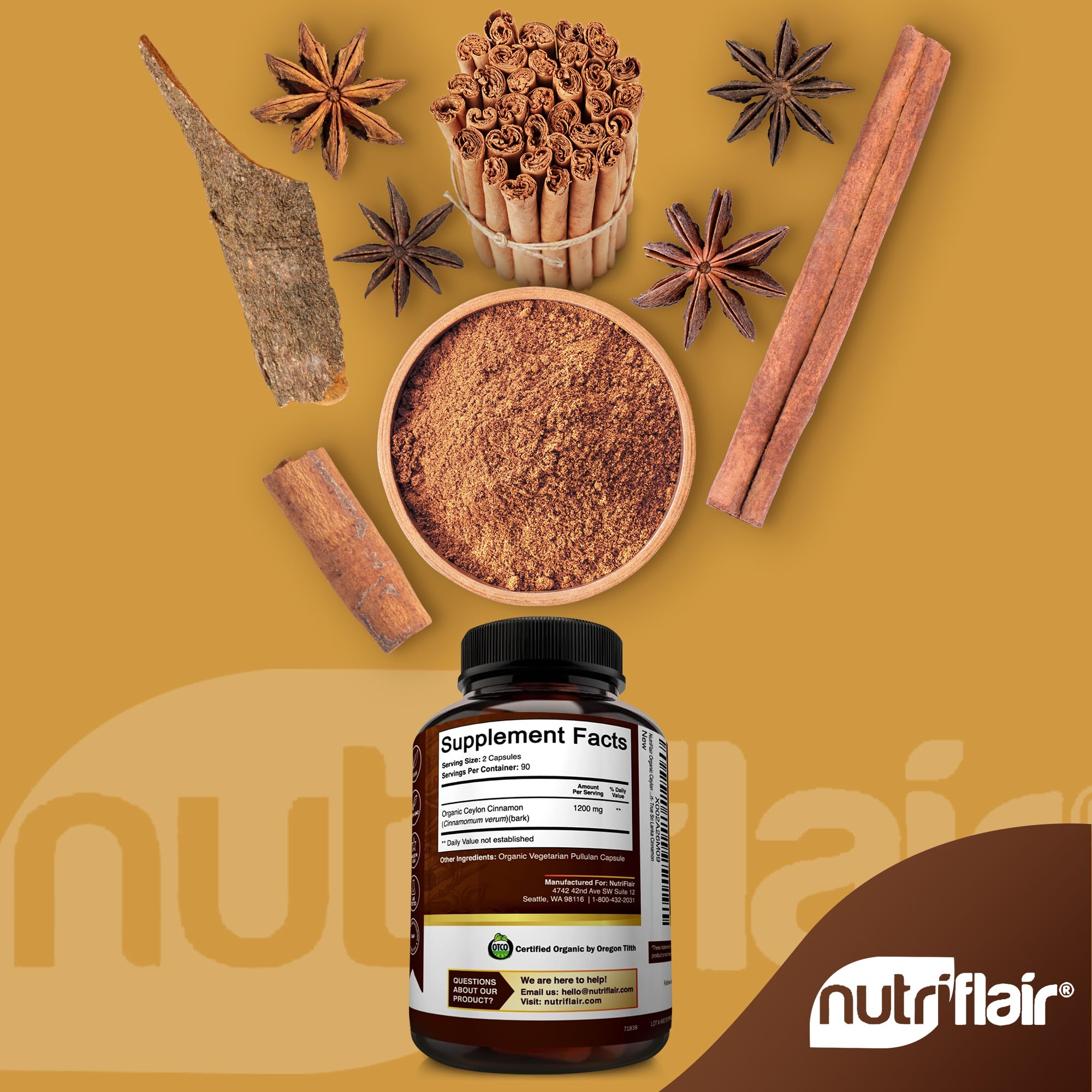 NutriFlair polvo de canela Ceilán detalle de textura fina