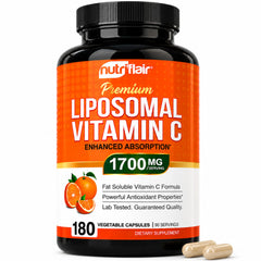 NutriFlair front packaging showing liposomal vitamin C benefits