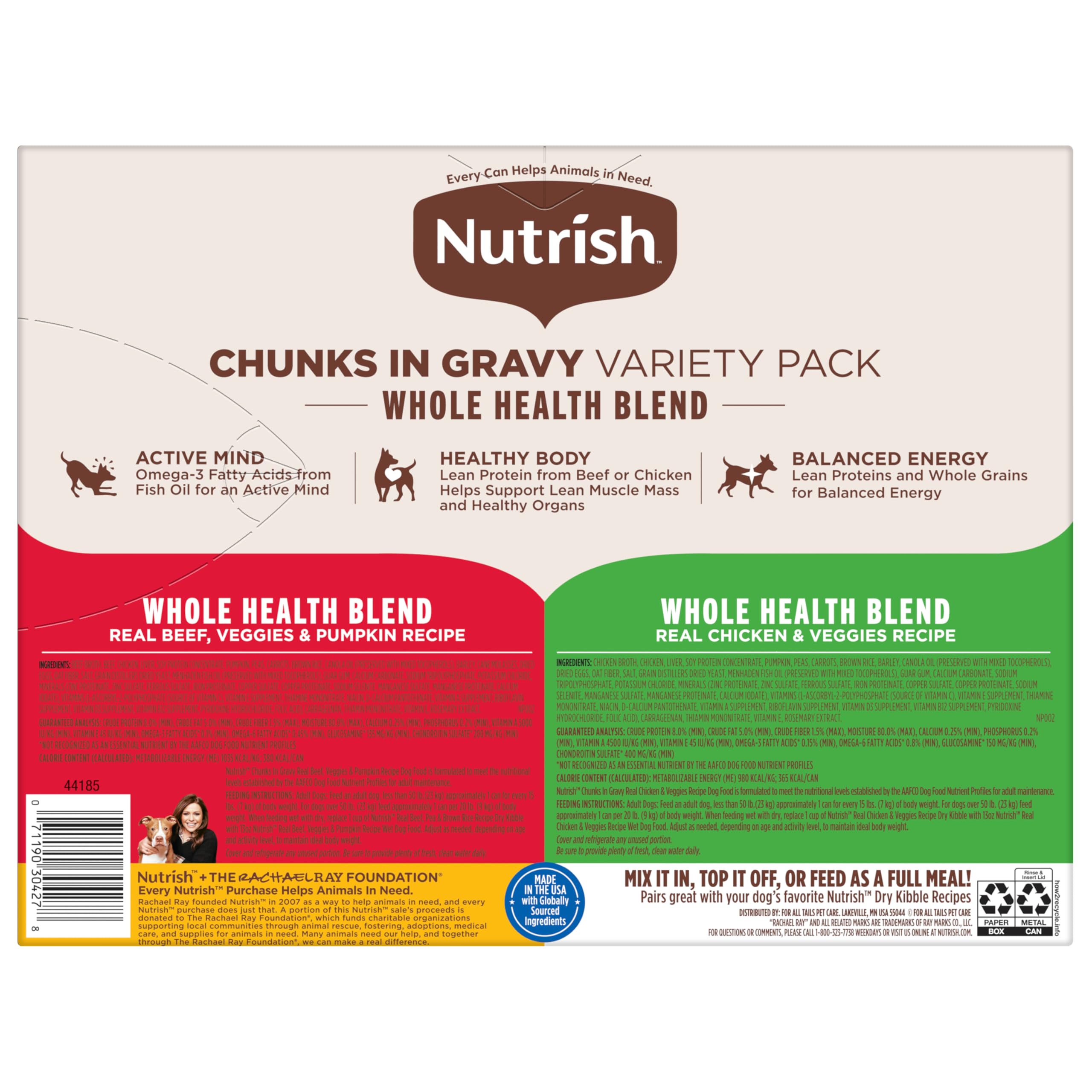Nutrish paquete de variedad en caja, conveniente para almacenamiento
