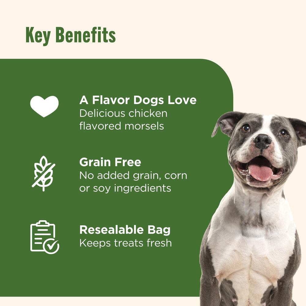 Nutrish golosinas servidas en plato listas para premiar al perro