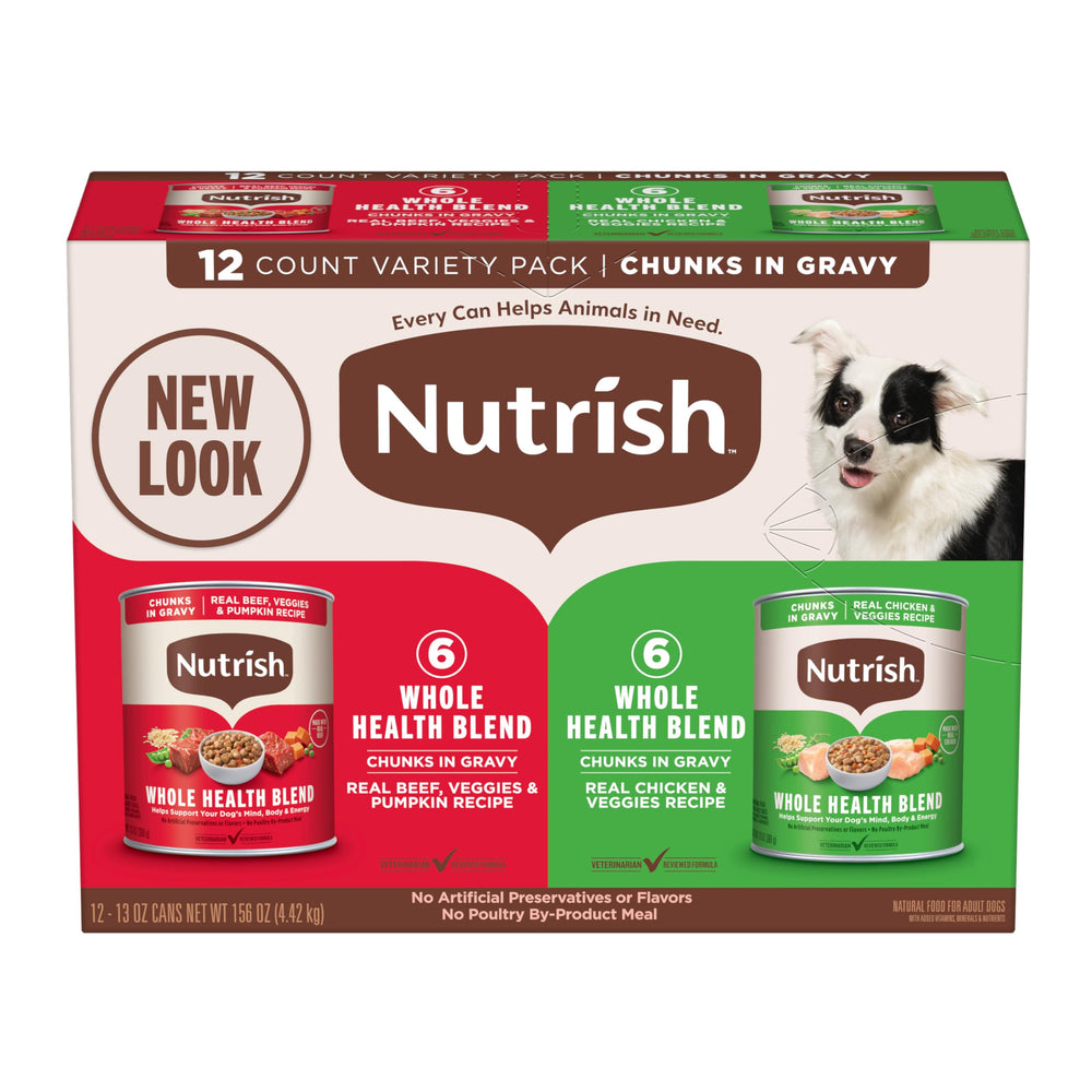 Nutrish lata frontal con diseño y nombre, muestra nutrición práctica