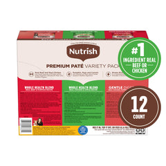 Nutrish lata abierta con paté visible, facilita servir y mezclar