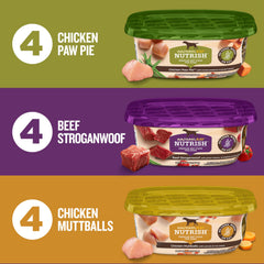 Nutrish tarrina abierta Beef Stroganwoof con trozos de carne visibles