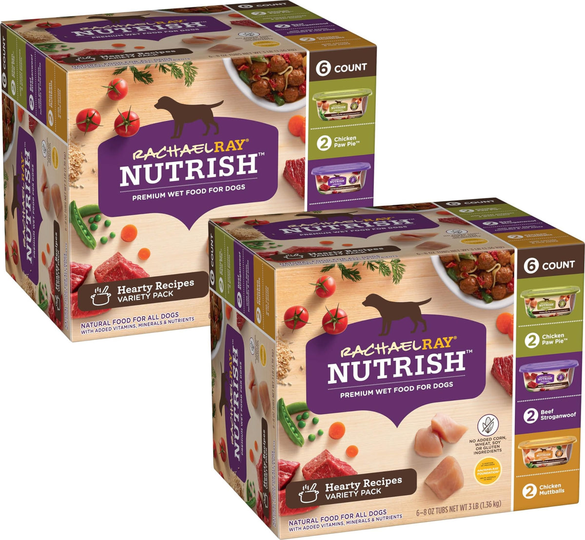 Nutrish tarrina frontal del pack que muestra presentación y conveniencia