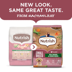 Nutrish primer plano de croqueta pequeña y textura crujiente para masticar fácil