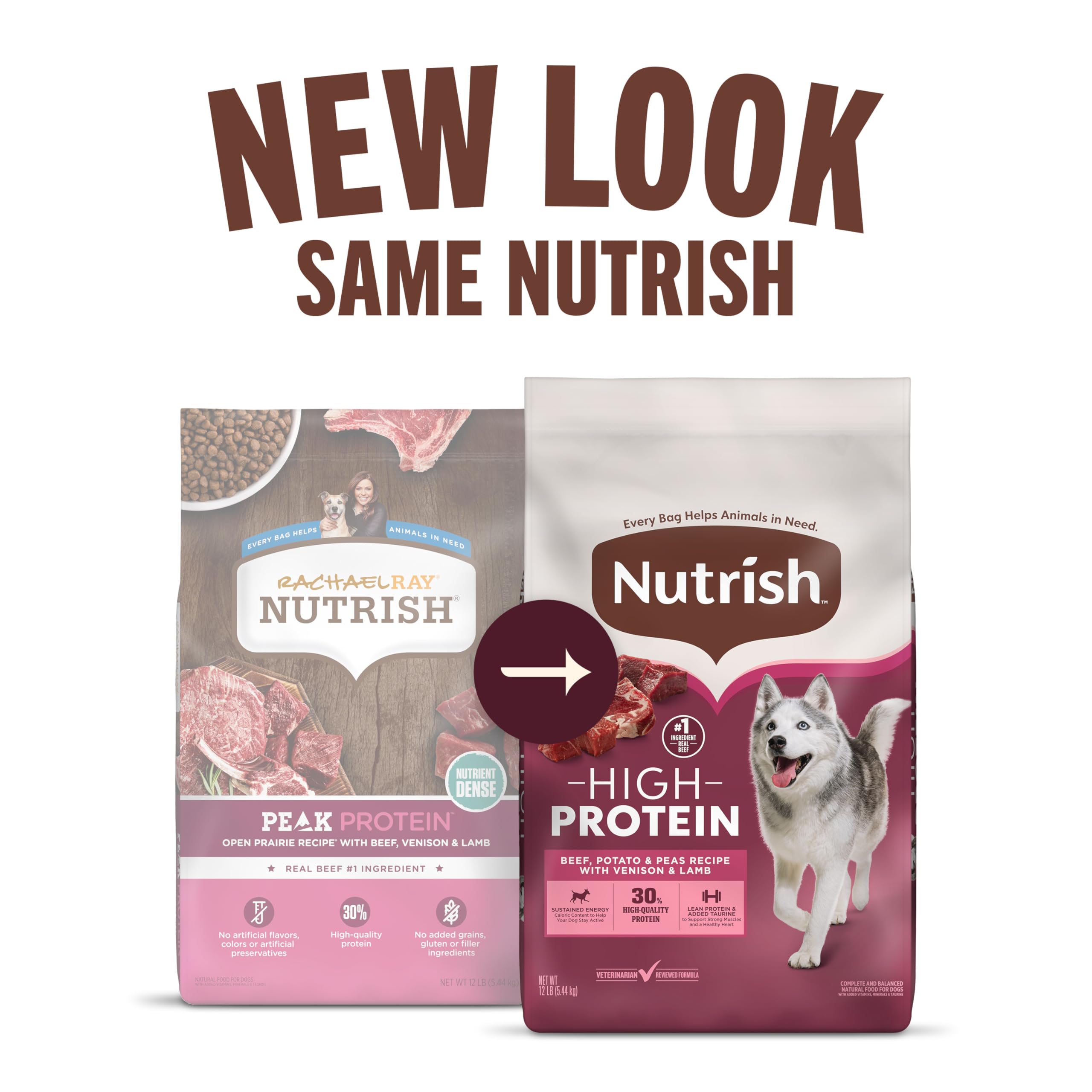 Nutrish primer plano de textura del pienso que resalta calidad y frescura