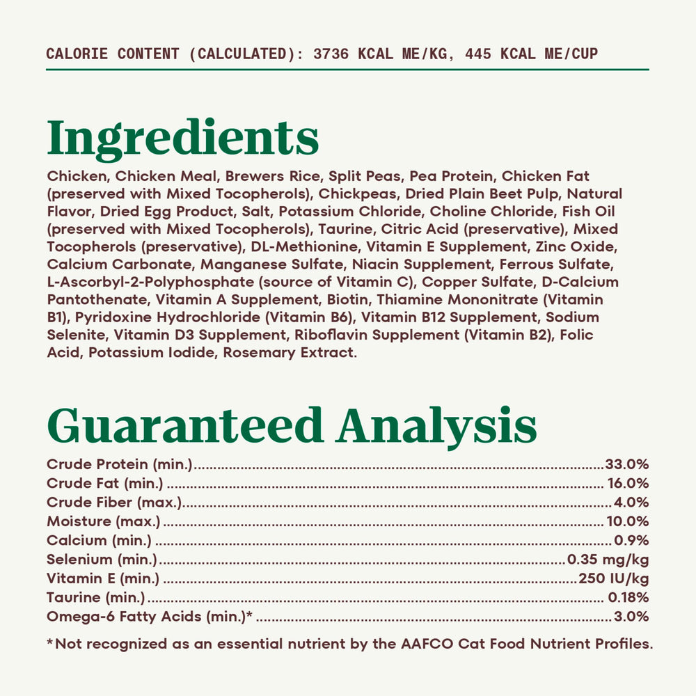 Etiqueta nutricional de Nutro enfocada en ingredientes limitados y sin aditivos artificiales