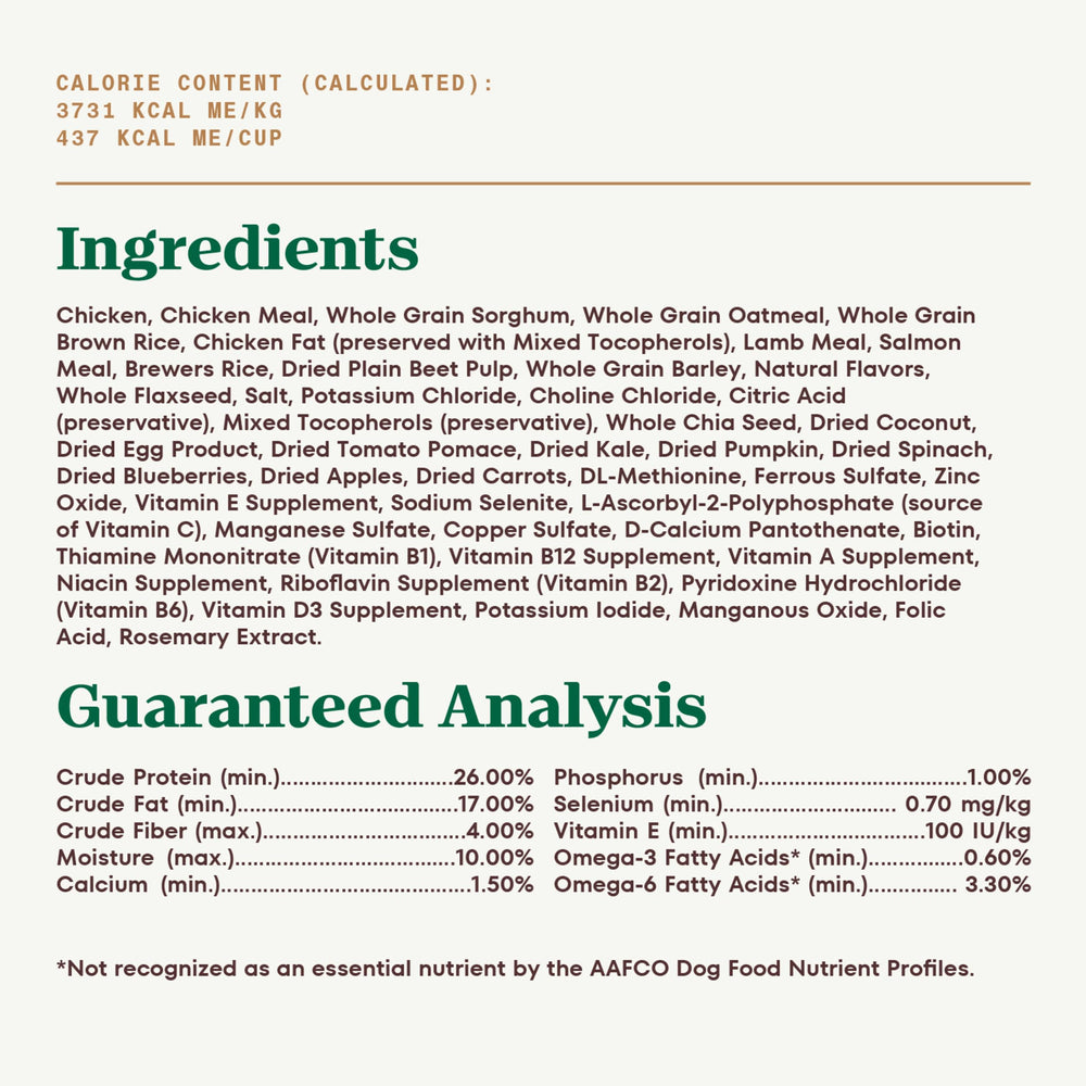 Nutro etiqueta nutricional enfocada en ingredientes no-GMO