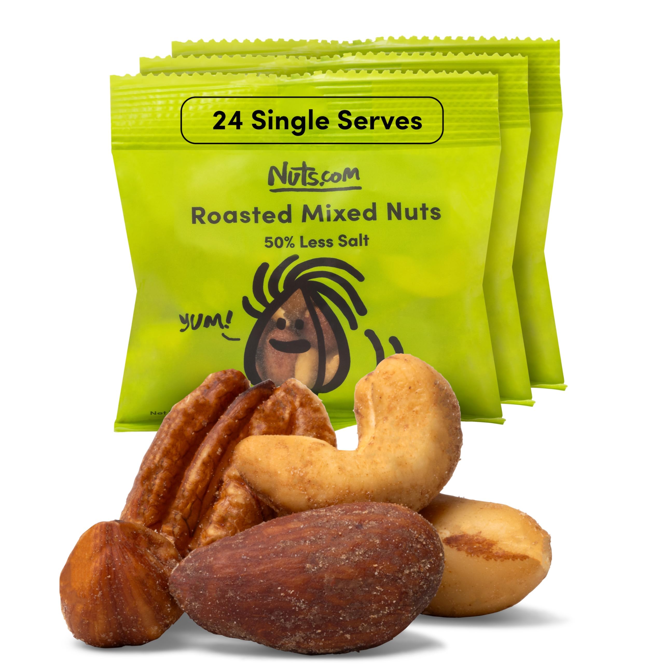 Nuts.com envase frontal deluxe mezcla mixta, presentación atractiva y saludable