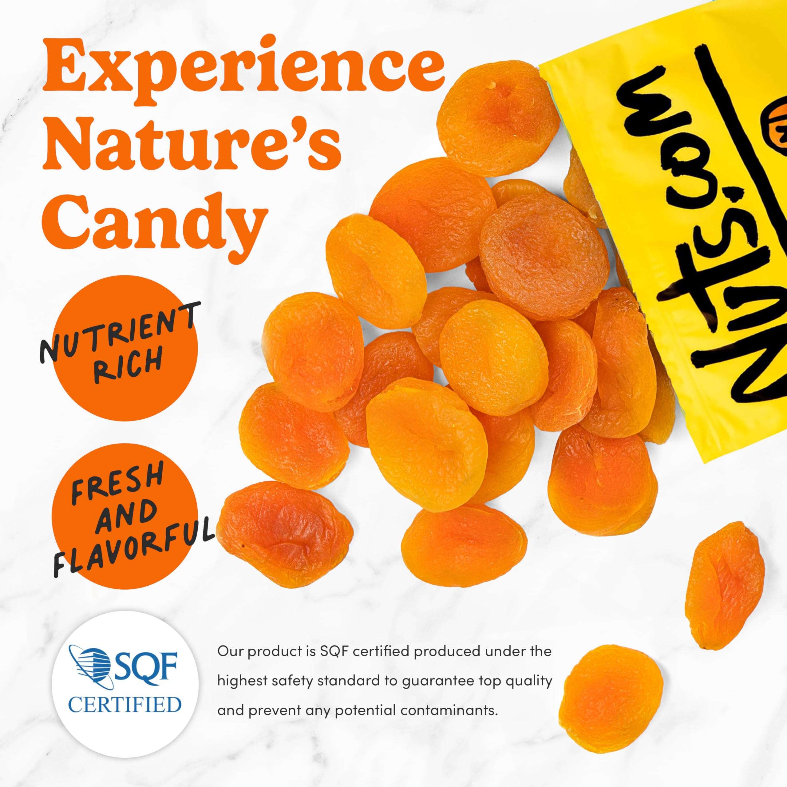 Nuts.com primer plano de textura jugosa mostrando calidad masticable