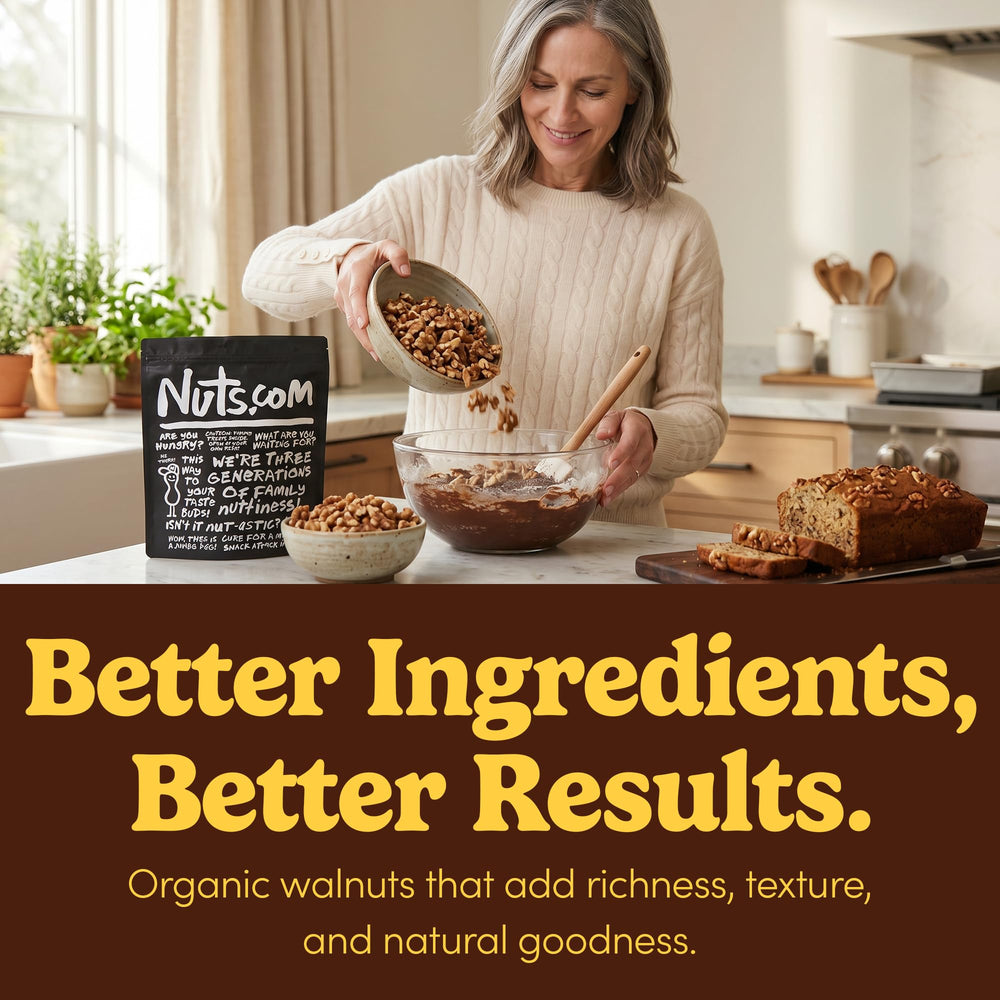 Nuts.com bol con nueces listas para repostería, ideales para hornear y mezclar