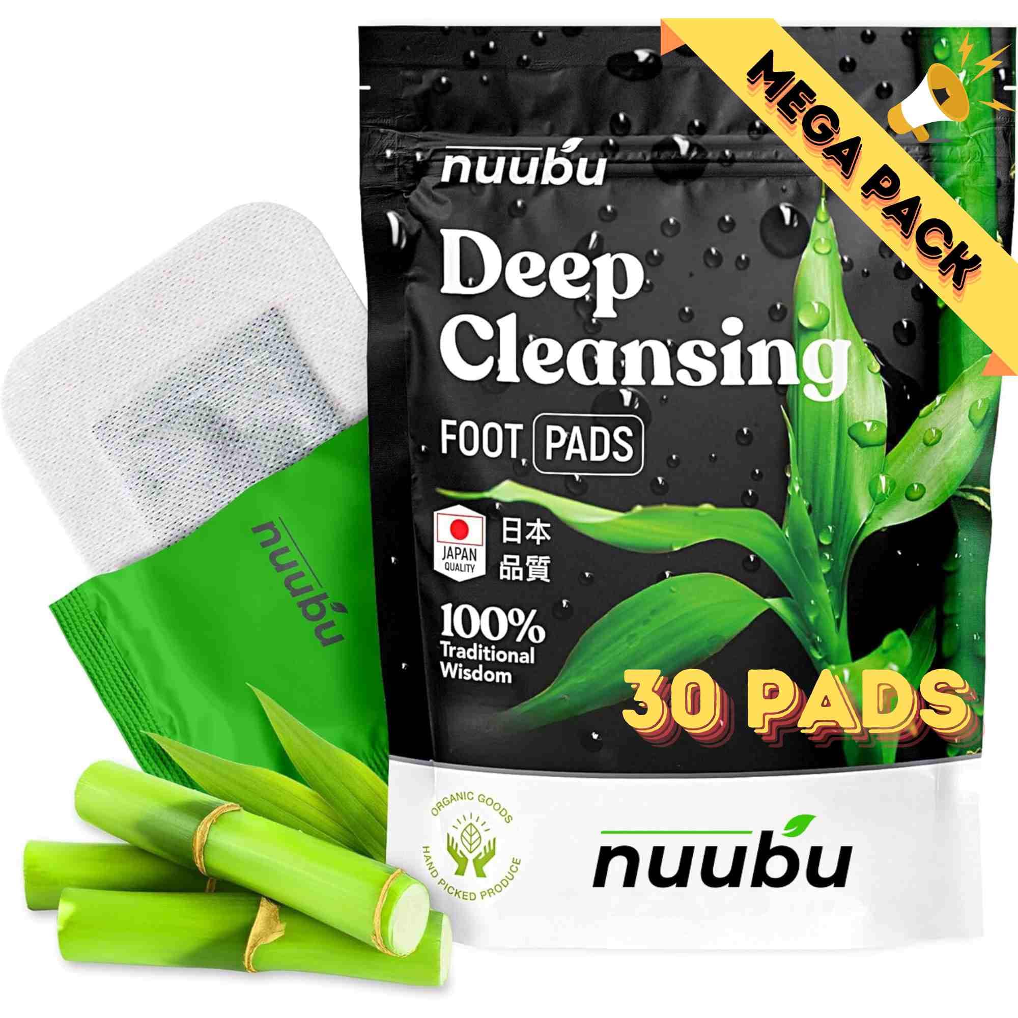 Nuubu paquete frontal mostrando 30 parches, visual cómodo y práctico