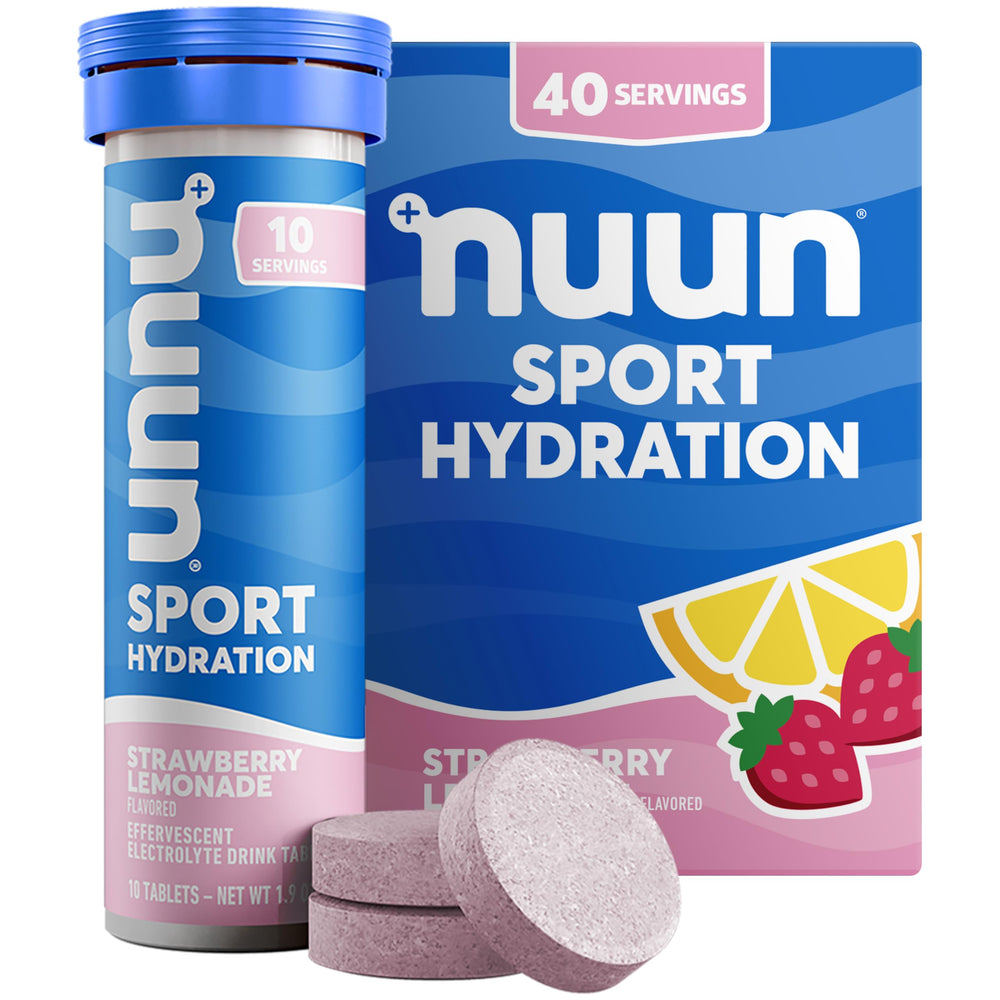 Nuun front packaging Strawberry Lemonade showing brand and tube benefit