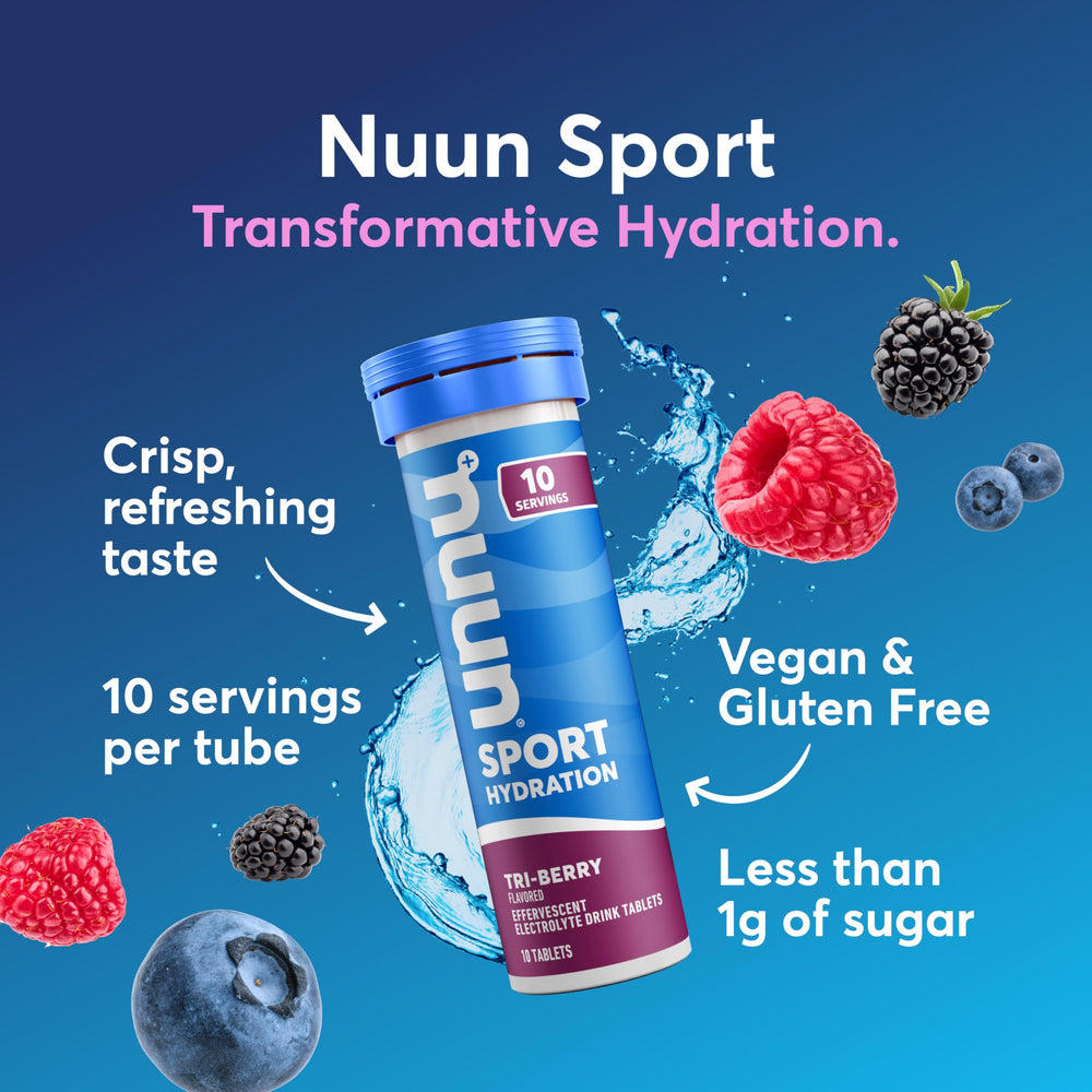 Nuun close-up of tablet texture highlighting compact, effervescent tablet for easy mixing
