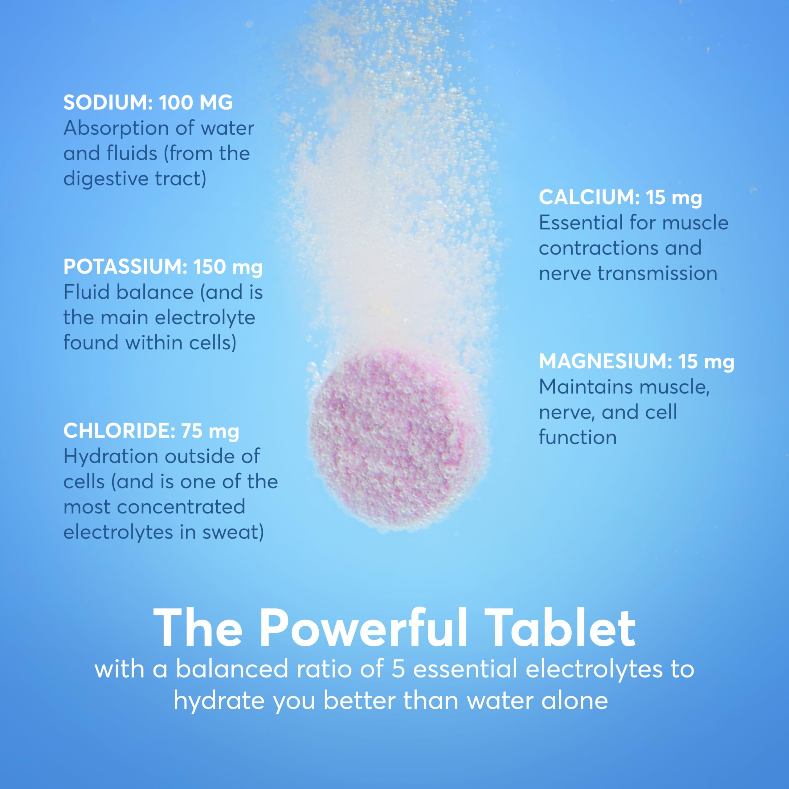 Nuun tableta burbujeando en vaso que facilita hidratación con vitaminas