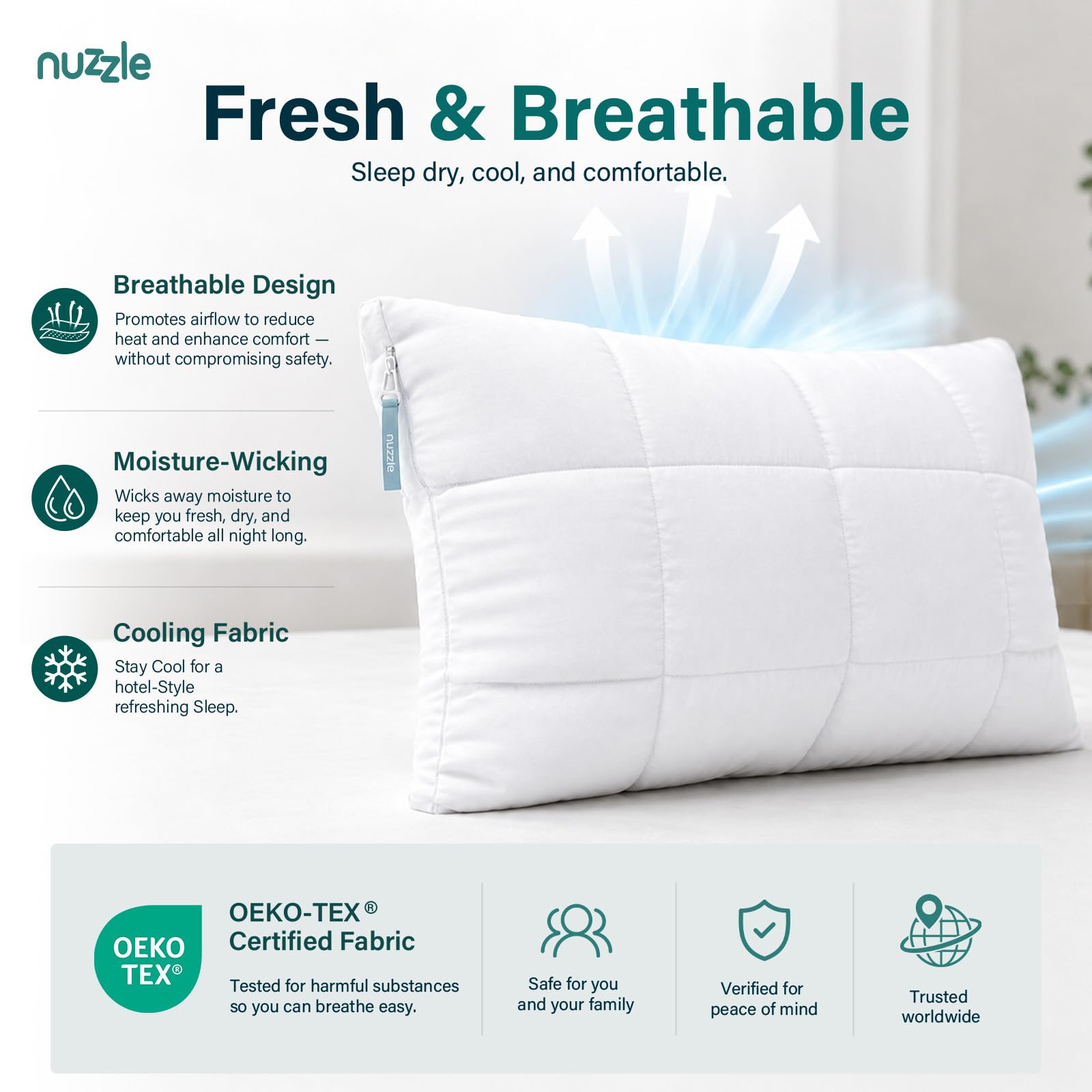 Nuzzle demostración de capas desmontables para personalizar altura y firmeza