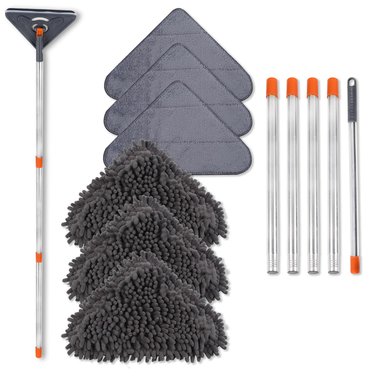 NWGOF mopa frontal del kit mostrando mango y cabeza, limpieza eficiente
