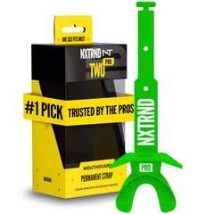 NXT NXTRND protector frontal mostrando ajuste seguro y color verde
