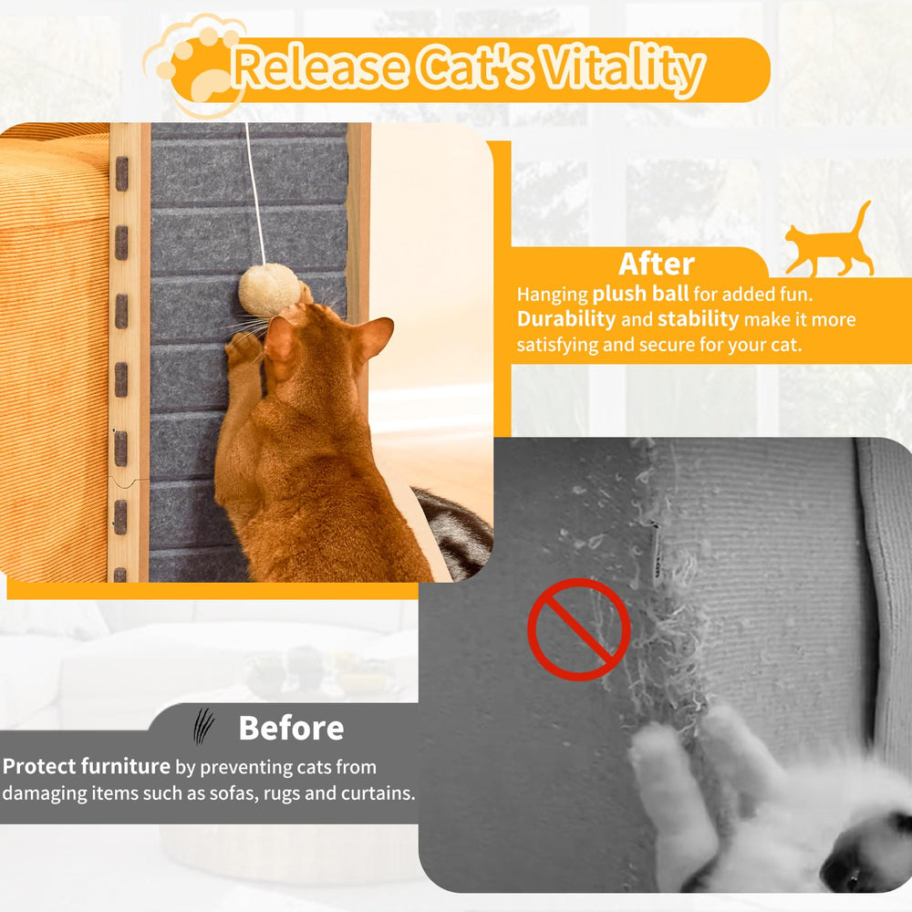 nxwjoy gato usando el rascador, protege muebles y divierte