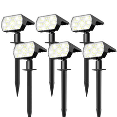 NYMPHY vista frontal pack de 6 luces, ilumina jardines uniformemente