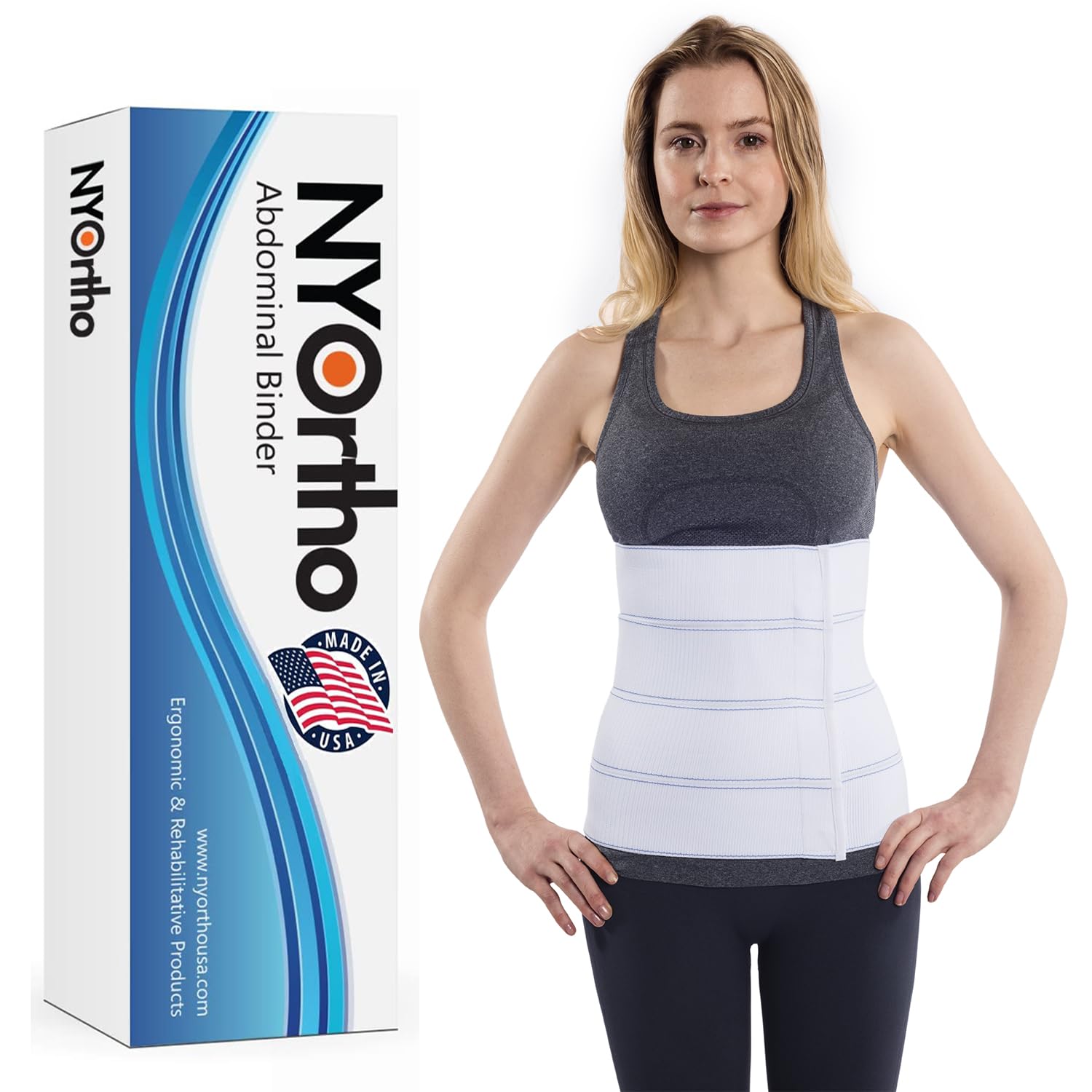 NYOrtho faja frontal mostrando ajuste y soporte cómodo