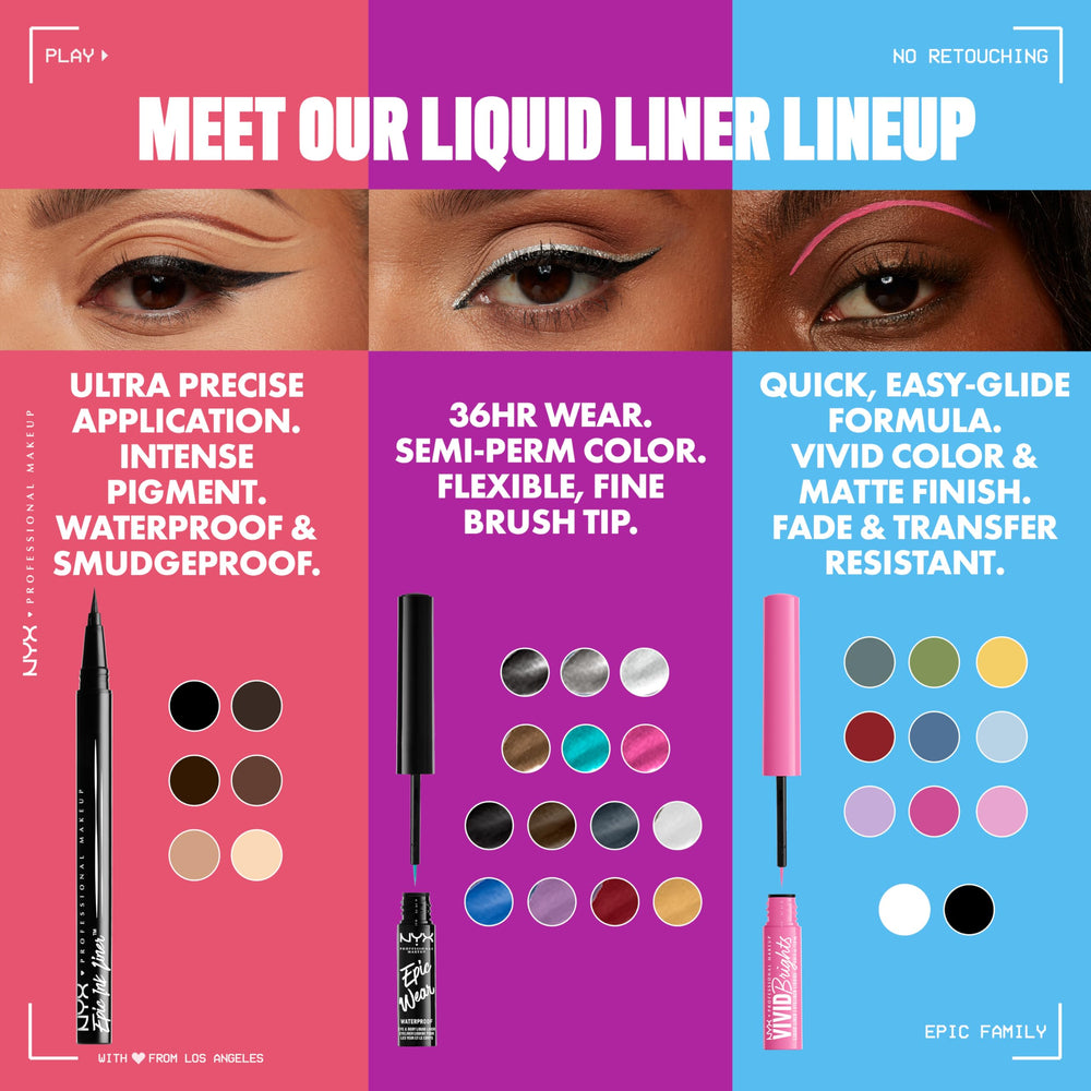 NYX PROFESSIONAL MAKEUP delineadores dentro de estuche de maquillaje listos para uso