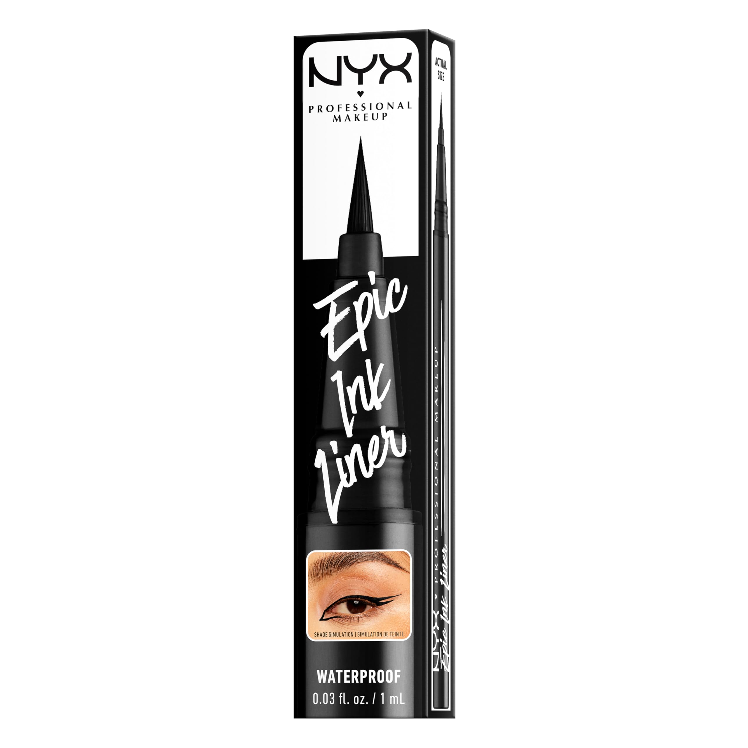 NYX PROFESSIONAL MAKEUP ojo con delineado acabado que muestra resultado profesional