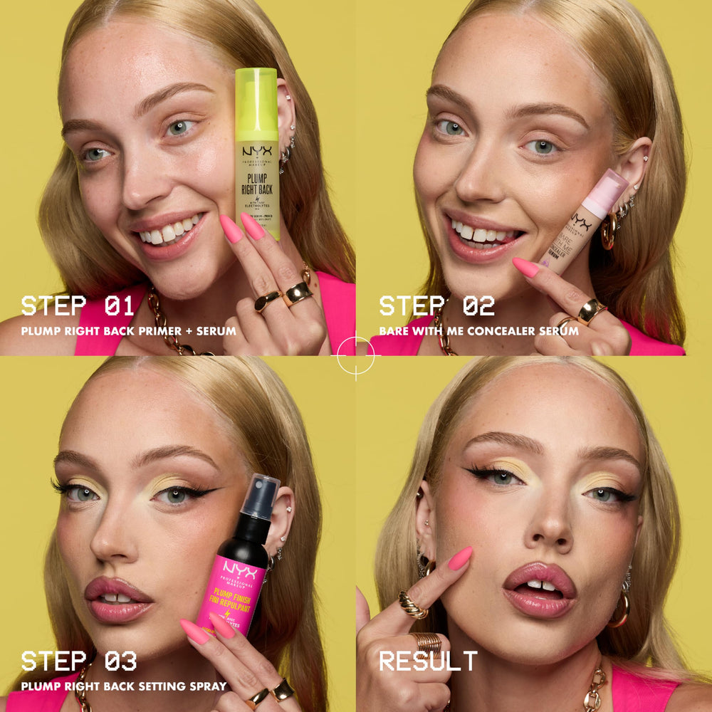 NYX etiqueta de ingredientes resaltando ácido hialurónico y electrolitos