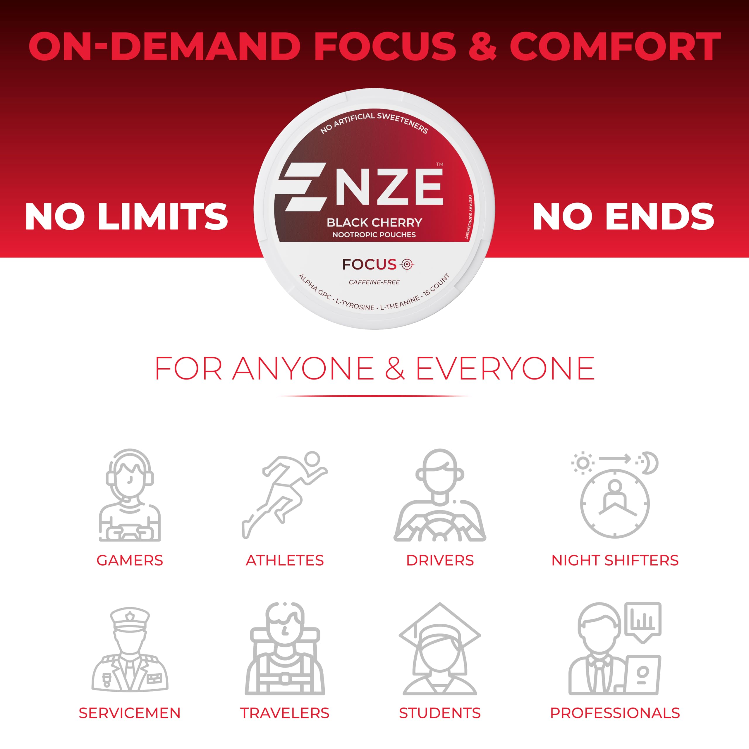NZE pouch junto a mano para comparar tamaño y portableidad