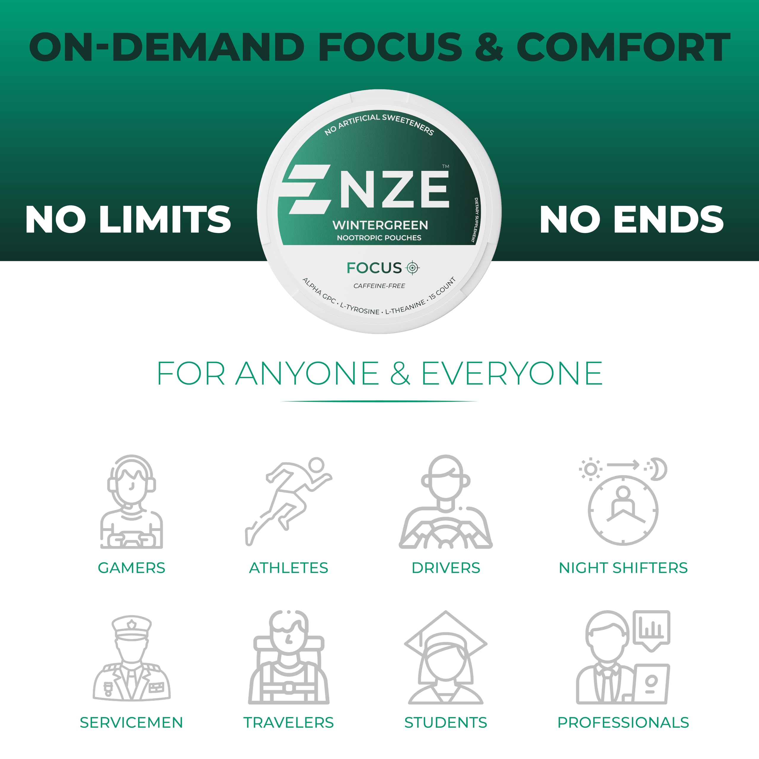 NZE pouch en mano para comparar tamaño y portabilidad
