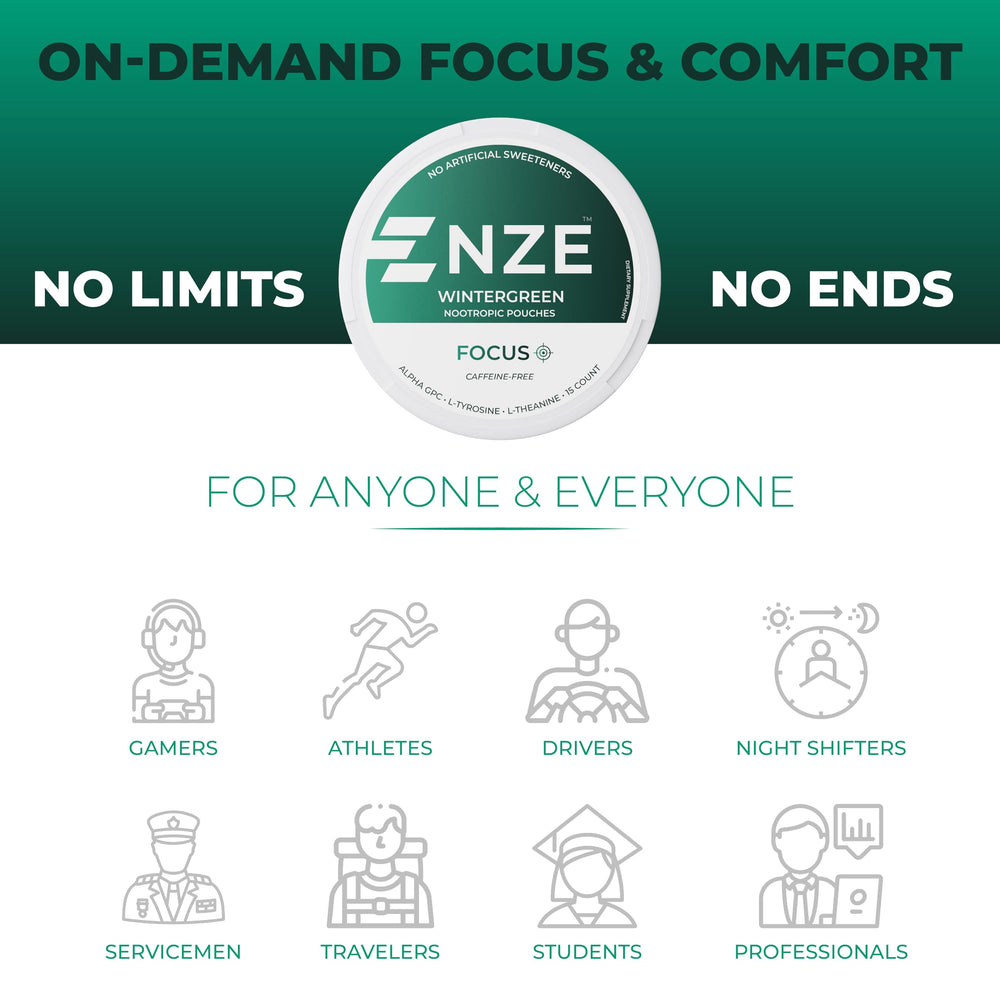 NZE pouch en mano para comparar tamaño y portabilidad