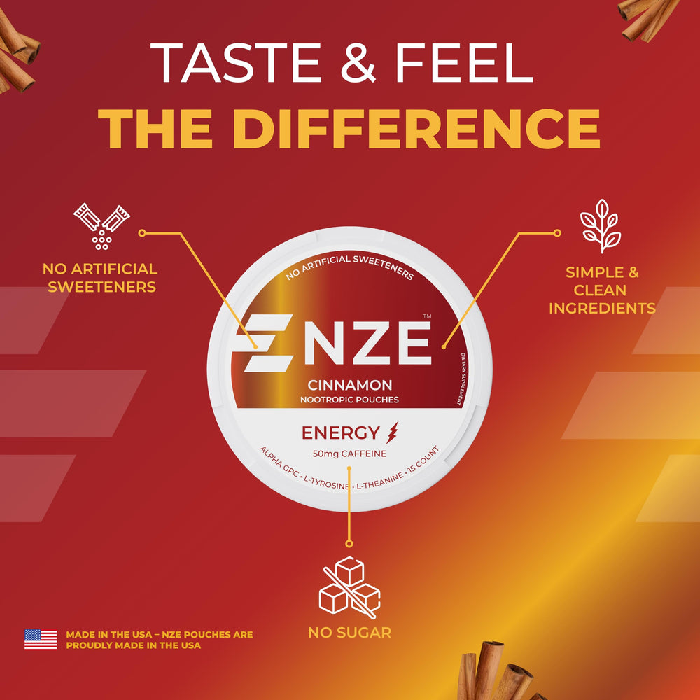 NZE bolsita sabor canela enfocada en perfil especiado y energía