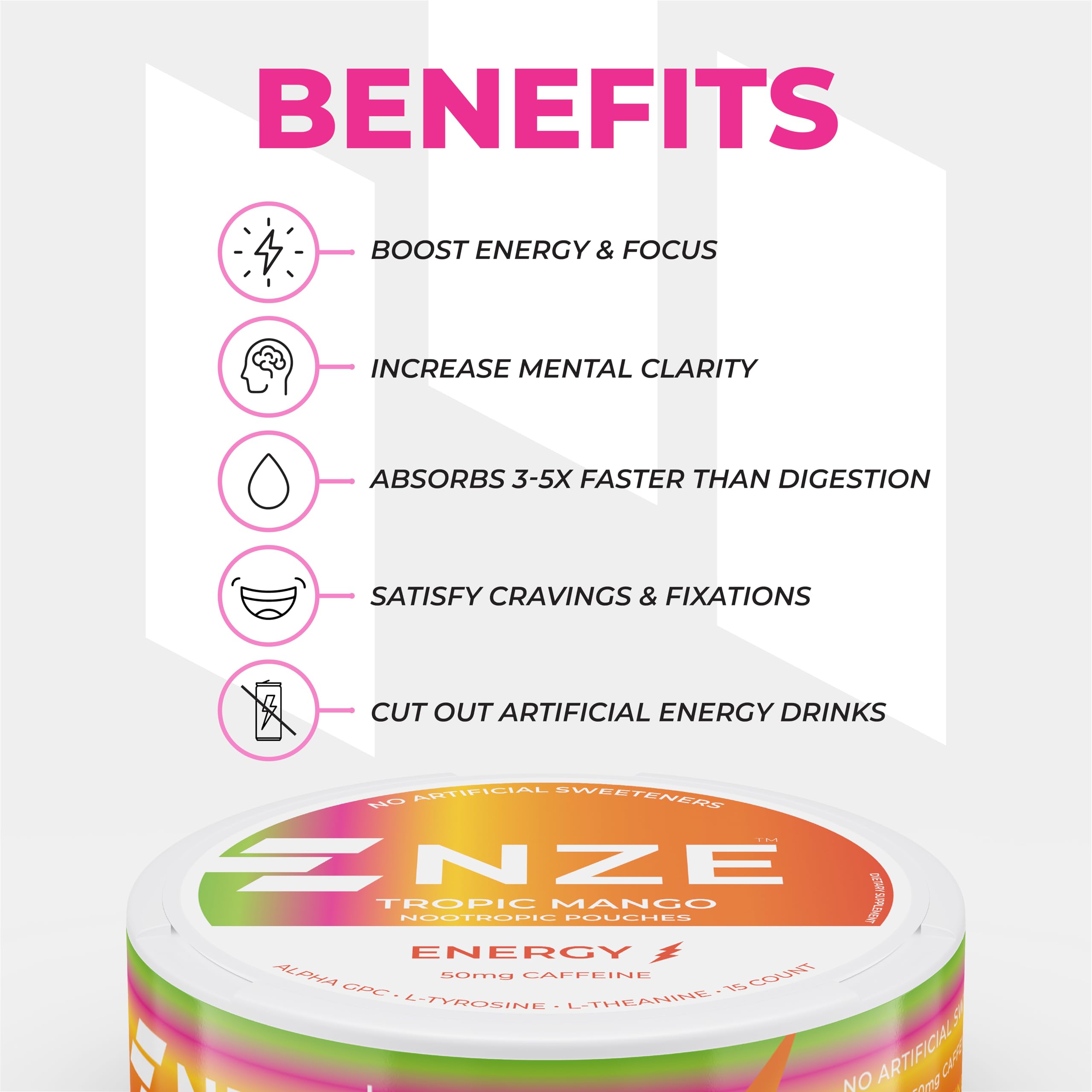 NZE ingredientes en primer plano, transparencia y calidad