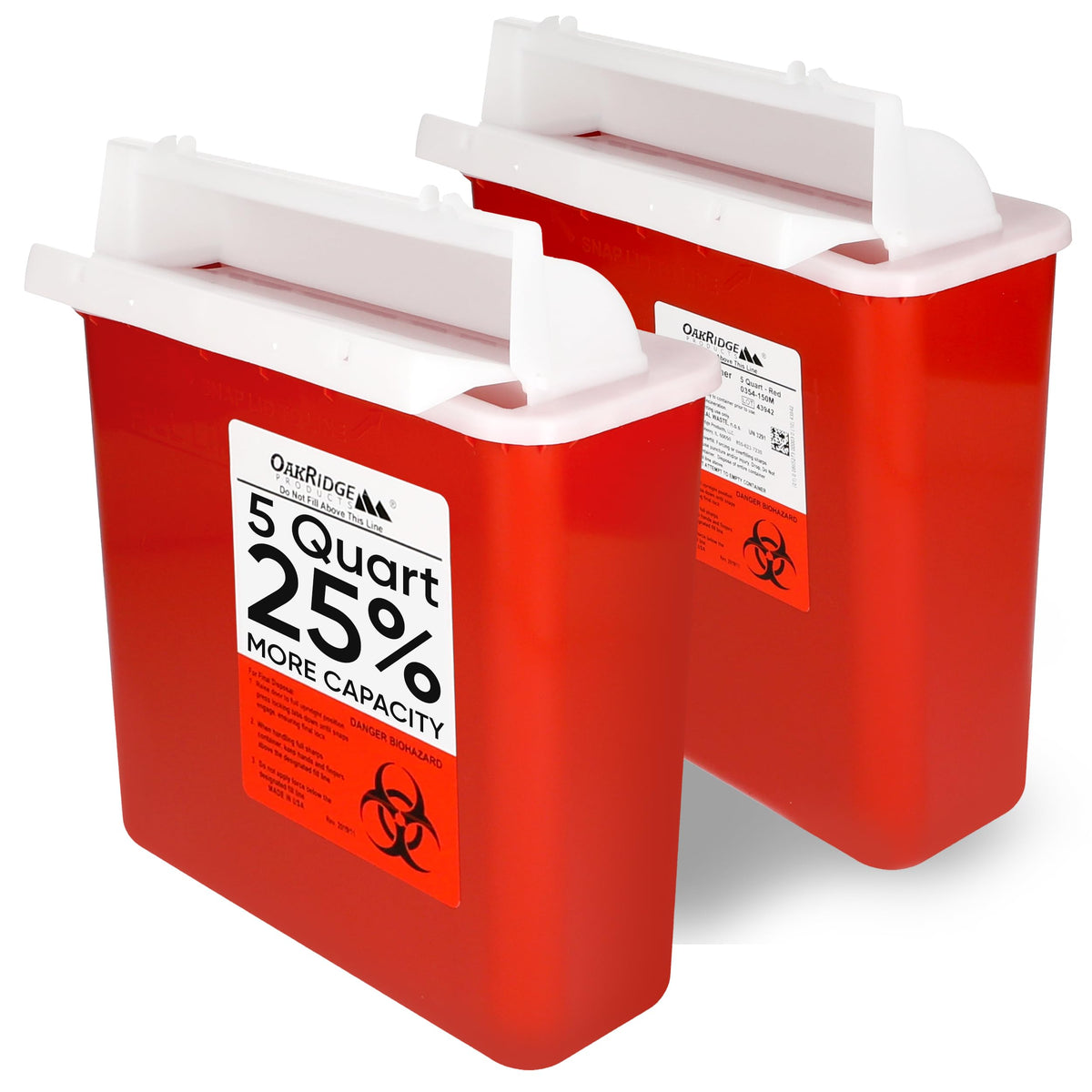OakRidge contenedor frontal pack de 2 muestra diseño y capacidad segura