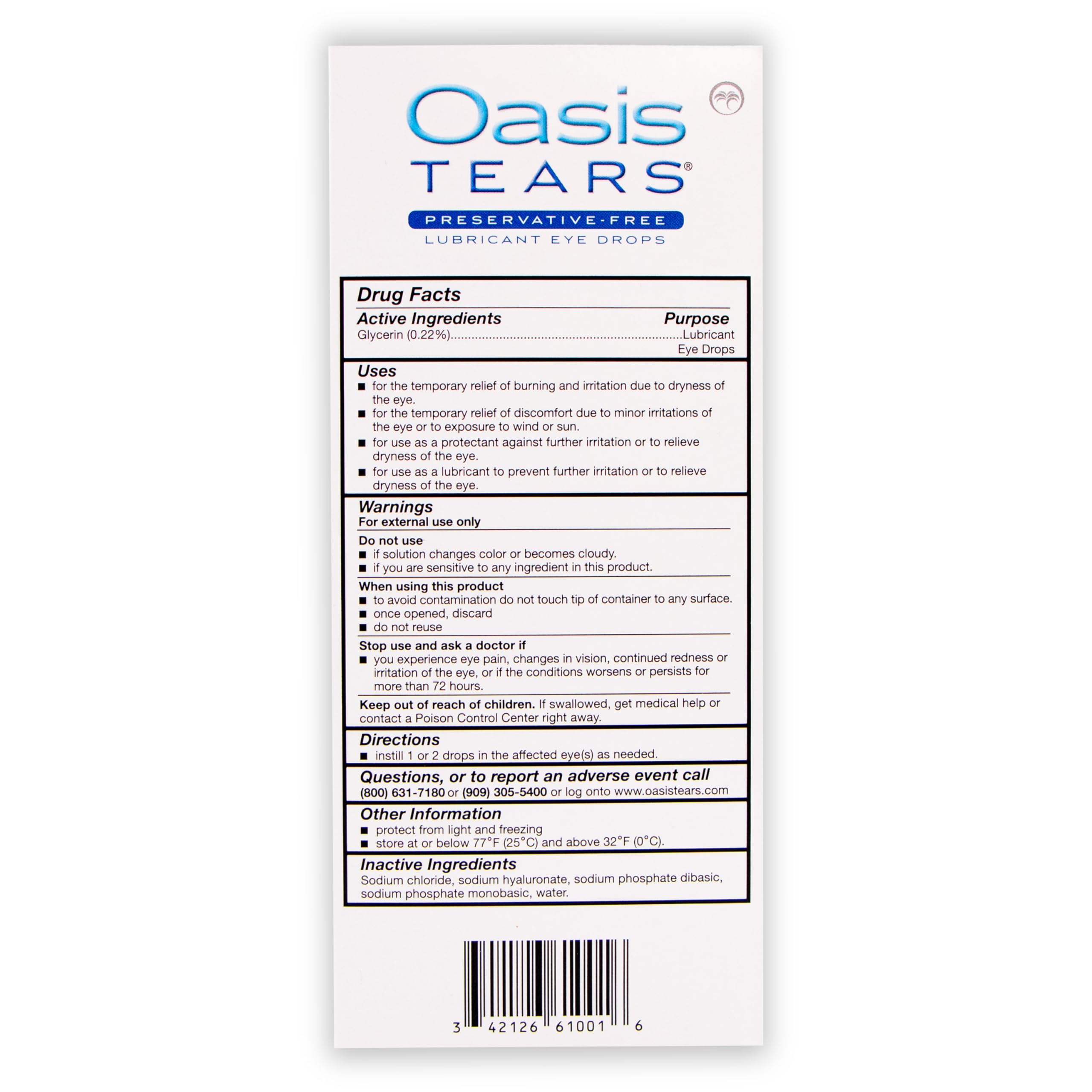 Oasis TEARS en un bolso de viaje para alivio ocular portátil