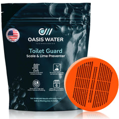 Oasis Water Technologies pastilla frontal en empaque mostrando uso prolongado
