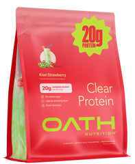 OATH NUTRITION frente del empaque mostrando sabor kiwi fresa y 21 porciones