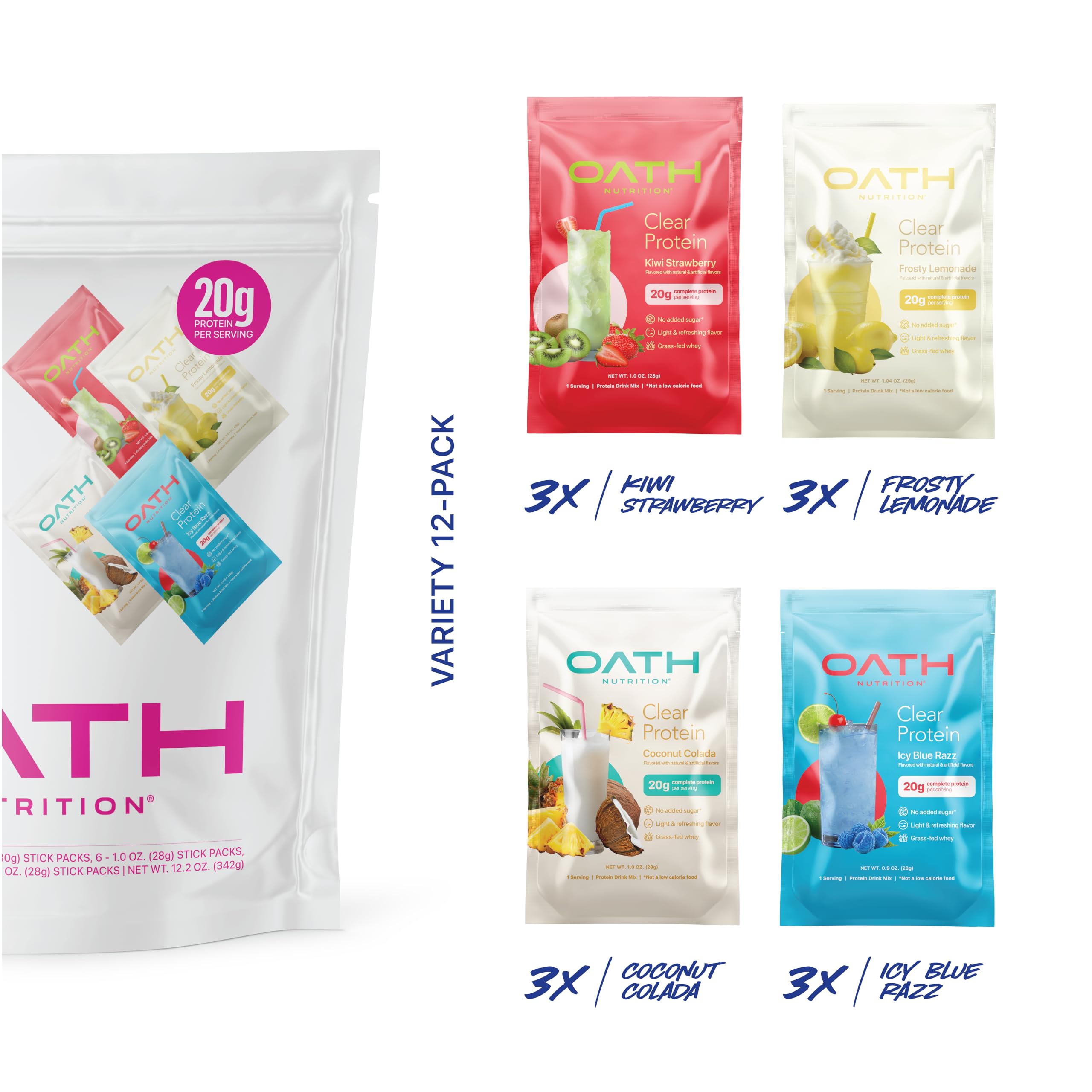 Oath Nutrition sorbete casero hecho con Clear Whey, postre proteico rápido