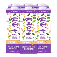 Oatsome front packaging showing brand and unsweetened benefit
