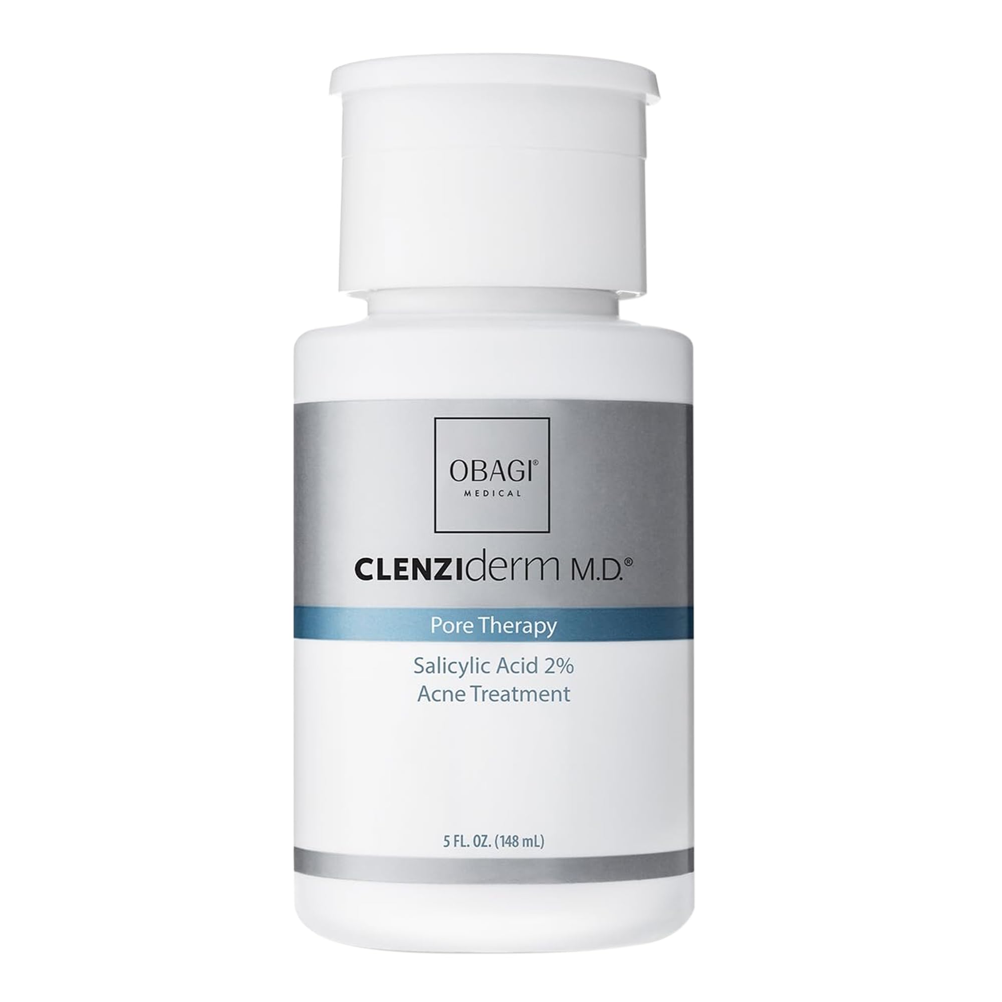 Obagi Medical botella y empaque frontal mostrando volumen y marca