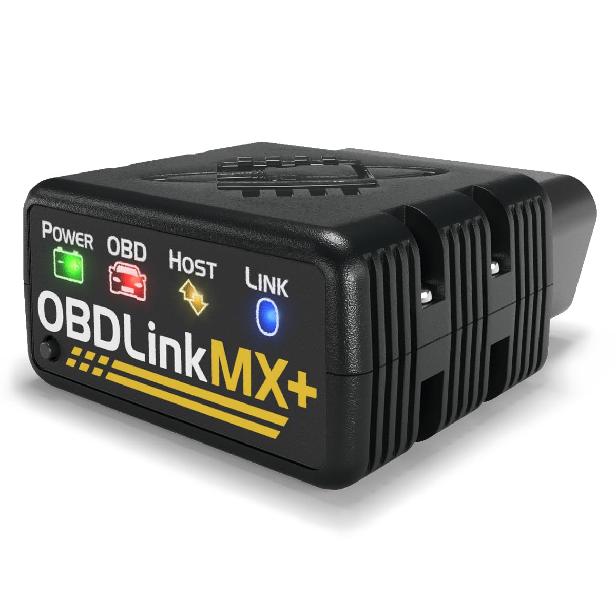 OBDLink MX+ frontal mostrando diseño compacto y fácil conexión