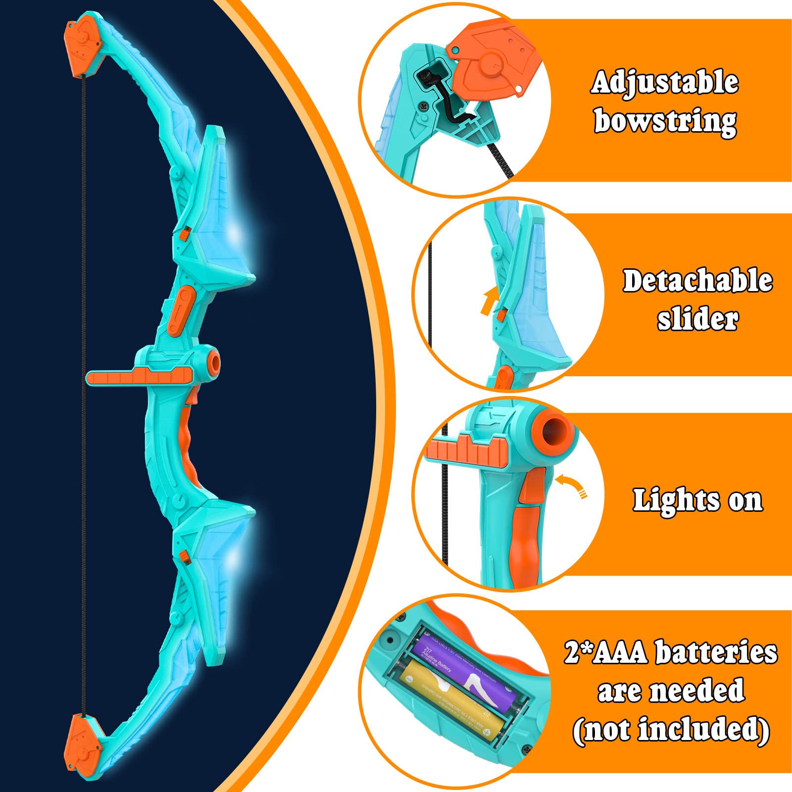 Ocditikl blanco en modo de pie con flechas adheridas, diversión interior y exterior