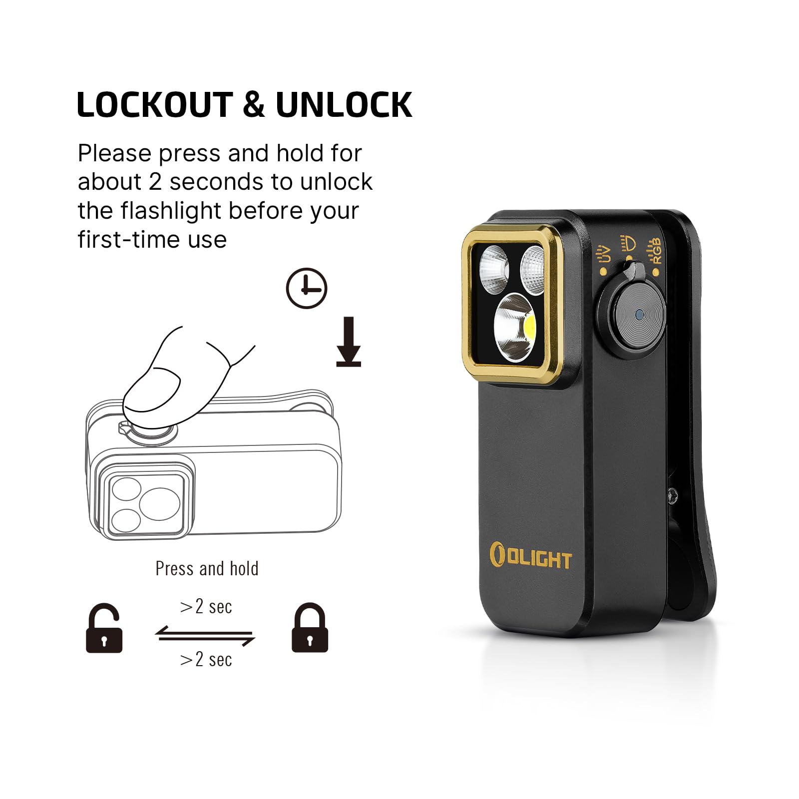OLIGHT Oclip Pro S colocada en mochila en entorno urbano cotidiano