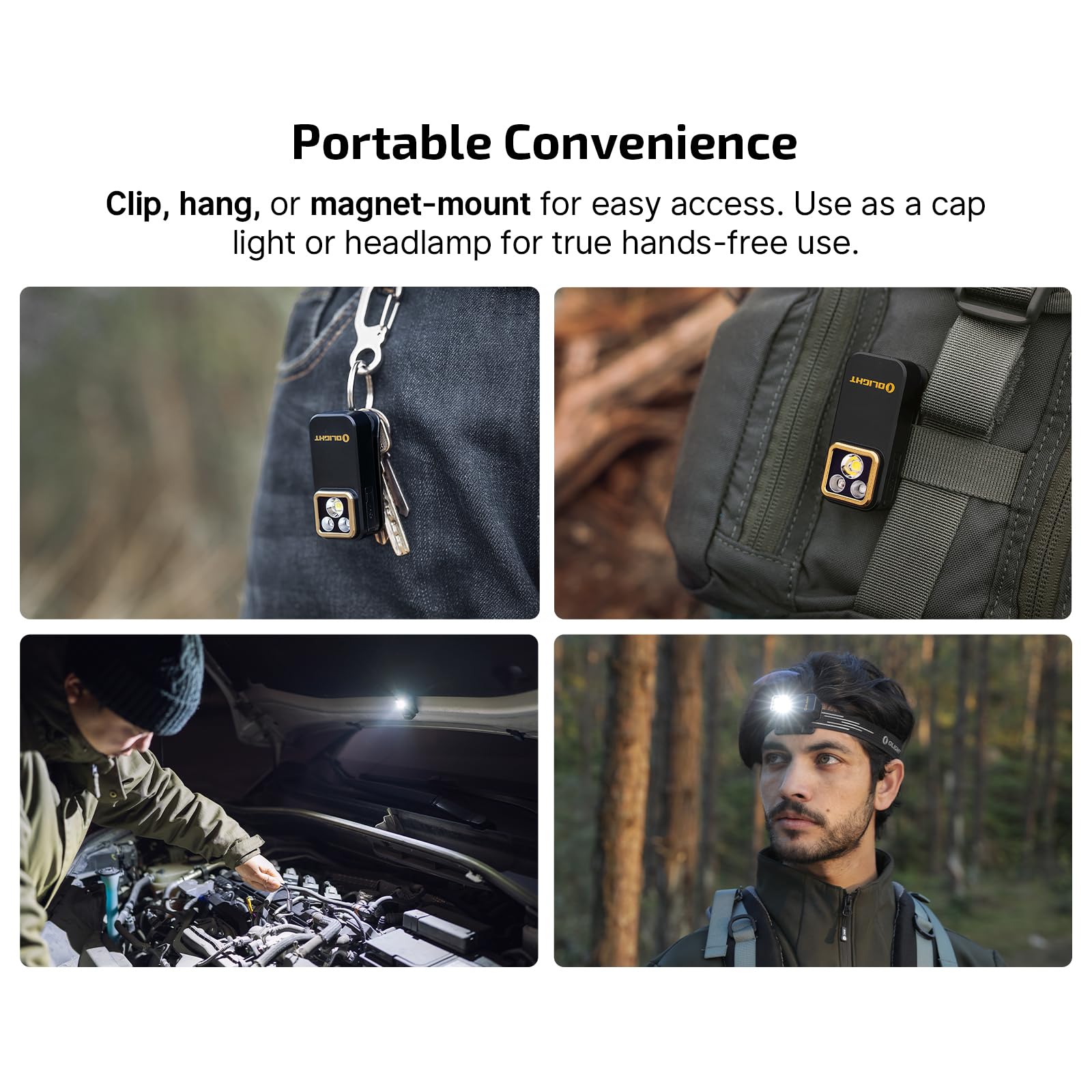 OLIGHT Oclip Pro S junto a llaves para mostrar su tamaño compacto