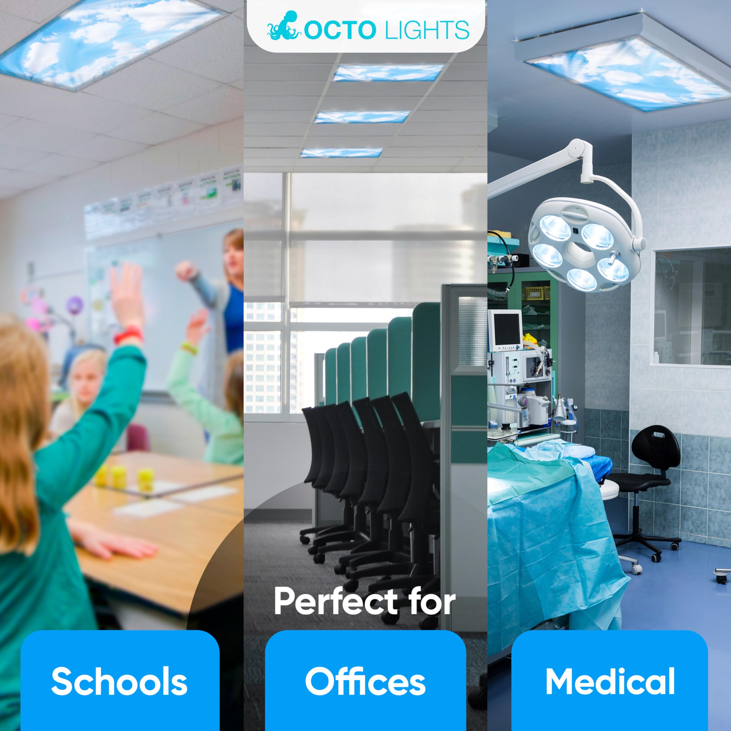 OCTO LIGHTS cubierta nube en aula sensorial mejorando comodidad