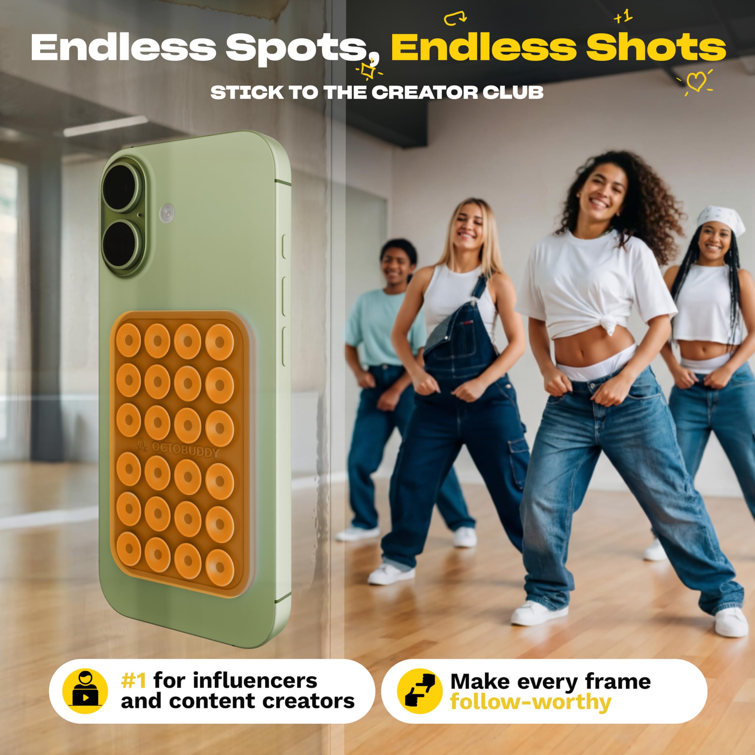 OCTOBUDDY sobre mesa del gimnasio para videos de entrenamiento