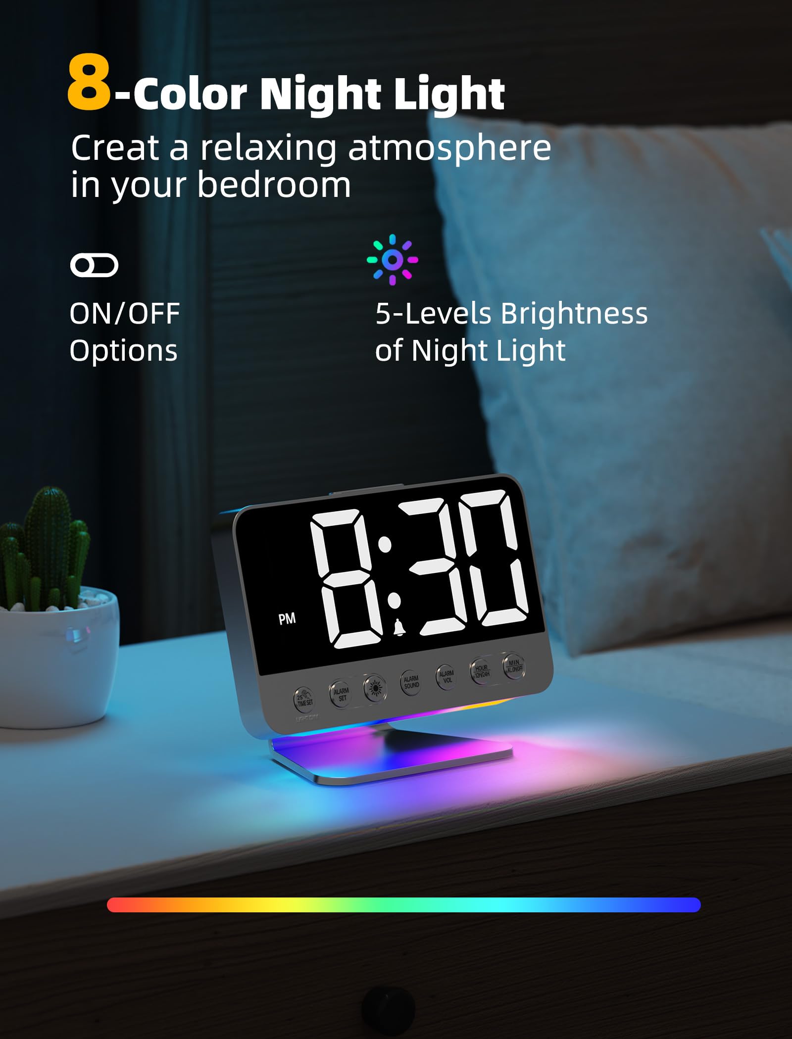 Odokee luz nocturna con ocho colores para crear ambiente relajante