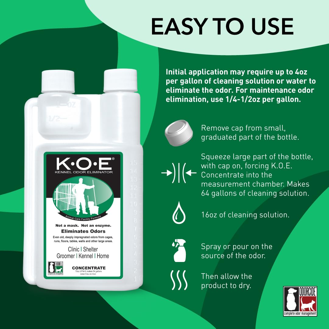 Odorcide label close-up highlighting dilution instructions and benefits