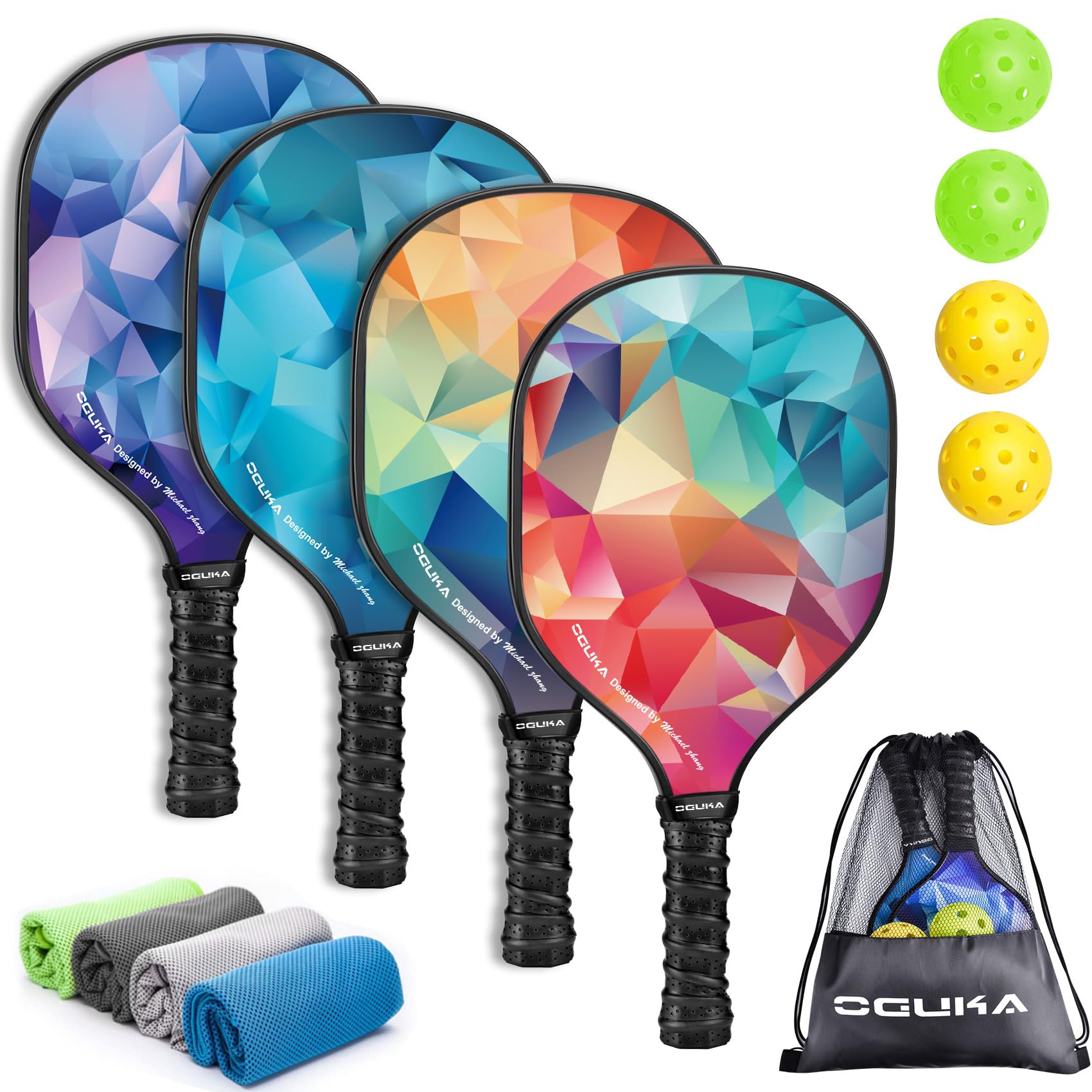 Oguka frente del pack de palas mostrando diseño y accesorios, ideal para juego inmediato