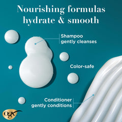 OGX conditioner cream texture on fingers showing slip and smooth finish